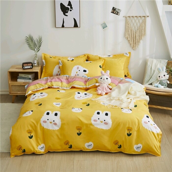 Jogo De Cama De Gato Amarelo Escandinavo