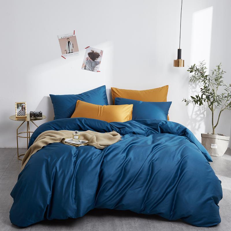 Conjunto De Cama Simples 100% Algodão Azul Pato