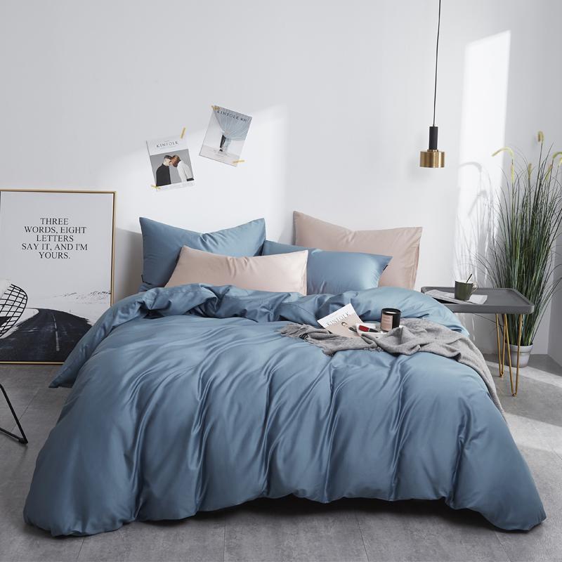 Conjunto De Cama Simples 100% Algodão Azul
