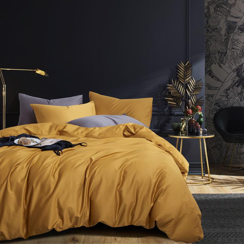 Conjunto De Cama Simples 100% Algodão Amarelo