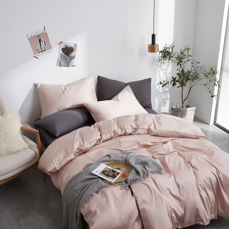 Conjunto De Cama Simples 100% Algodão Marrom Claro