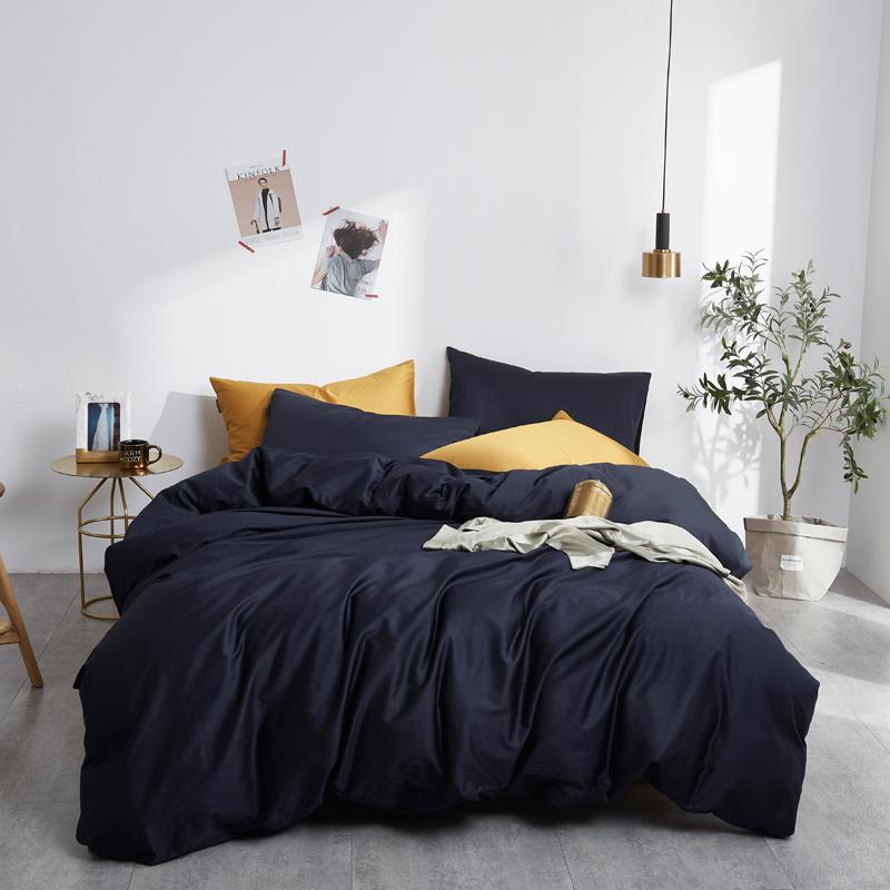 Conjunto De Cama Liso 100% Algodão Preto