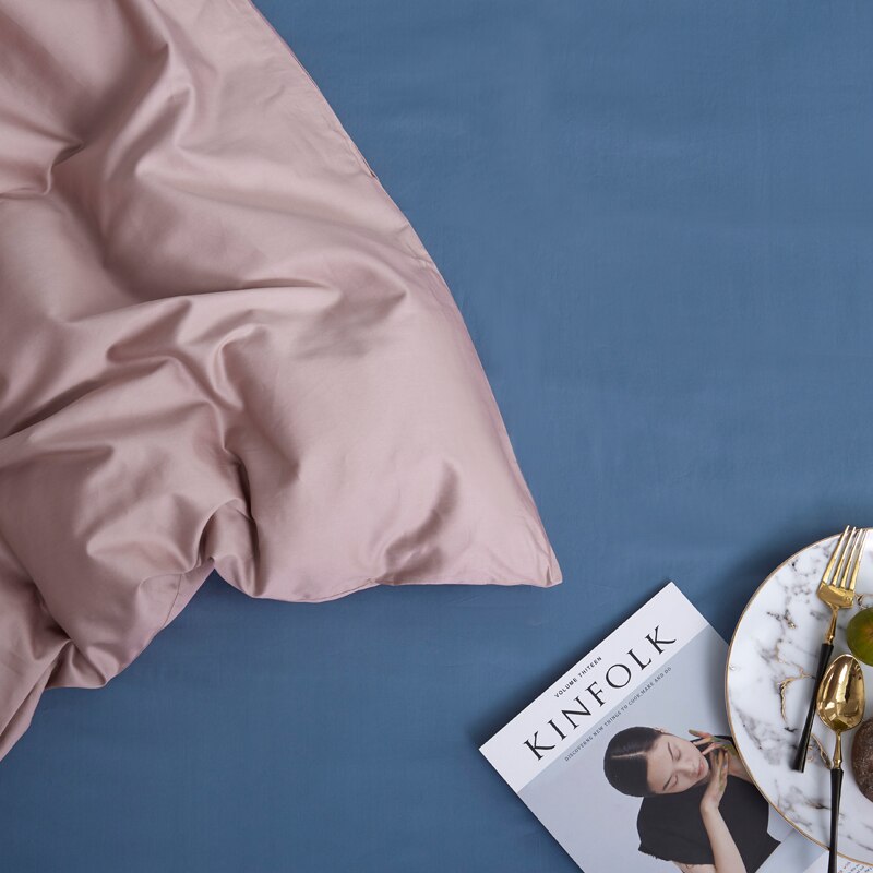 Conjunto De Cama Simples 100% Algodão Rosa Pó