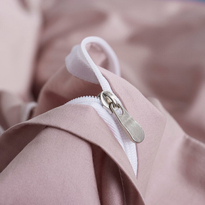 Conjunto De Cama Simples 100% Algodão Rosa Pó