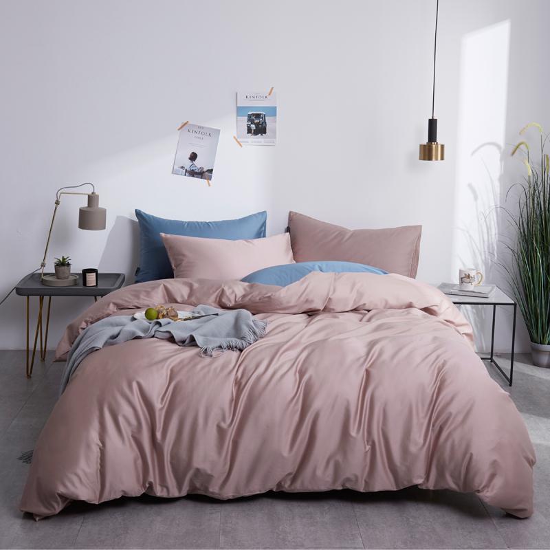 Conjunto De Cama Simples 100% Algodão Rosa Pó