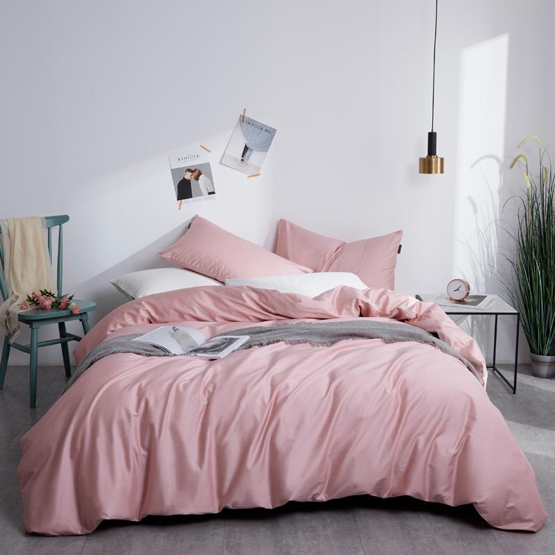 Conjunto De Cama Liso 100% Algodão Rosa