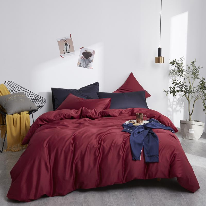Conjunto De Cama Simples 100% Algodão Vermelho