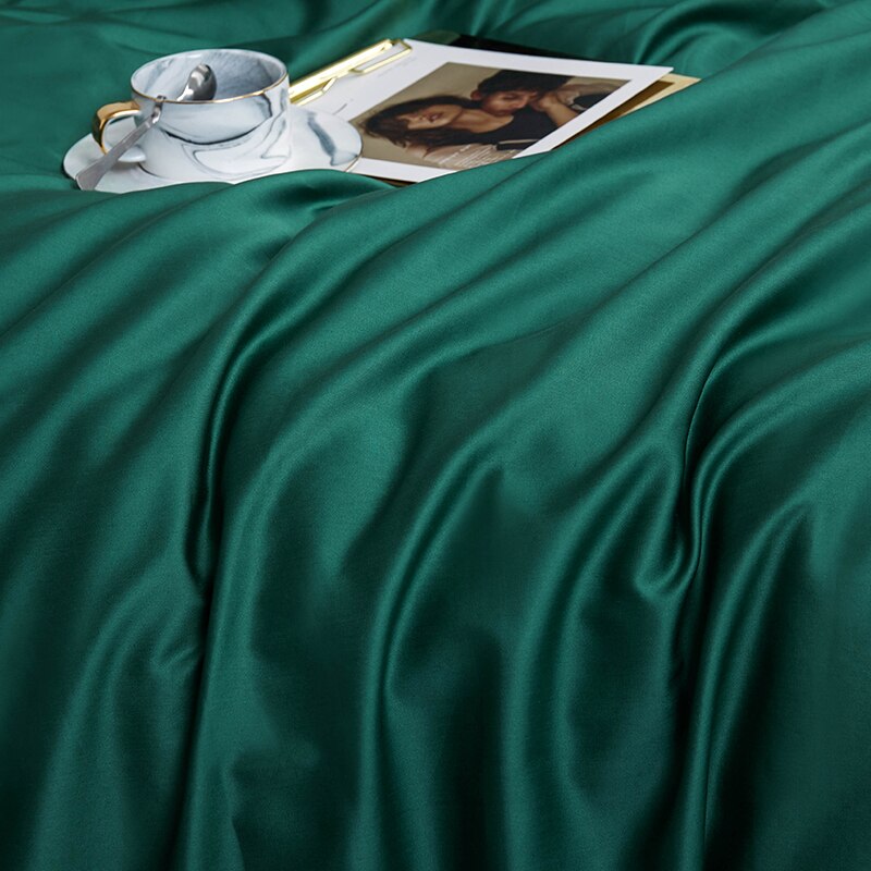 Conjunto De Cama Simples 100% Algodão Verde