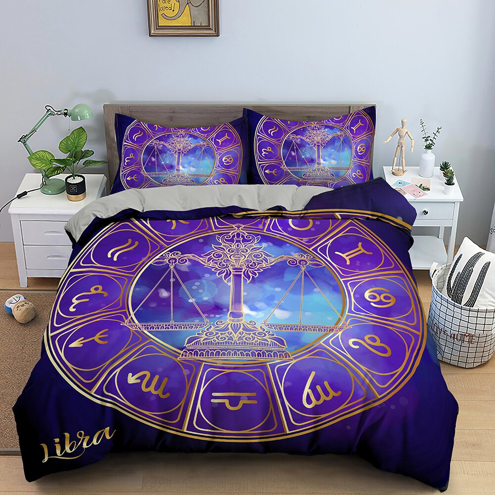 Capa De Edredom Astrologia Libra Violeta