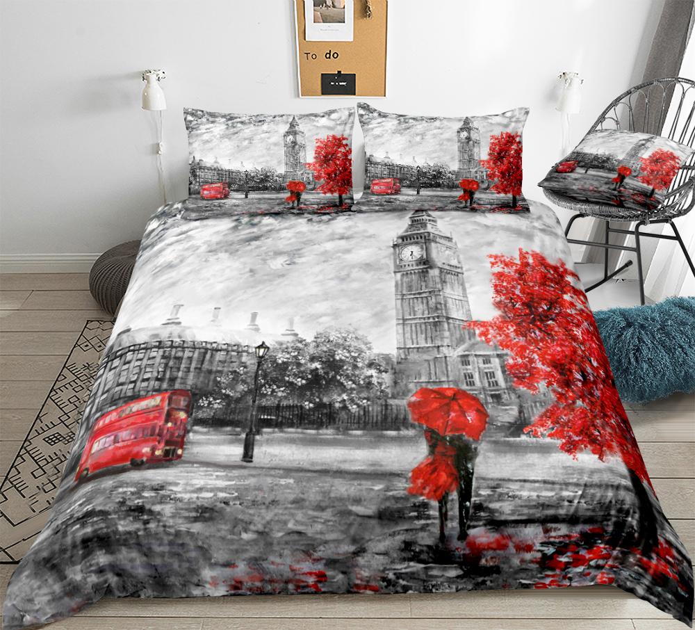 Capa De Edredom Big Ben London Red