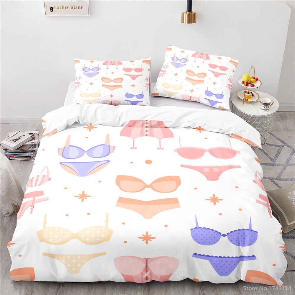 Capa De Edredom Branca Multicolorida Lingerie