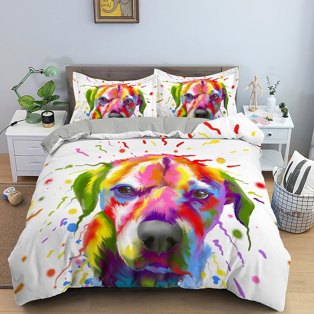 Capa De Edredom Branco Pinscher Austríaco Multicolorido