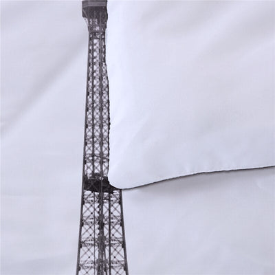 Capa De Edredom Branca Torre Eiffel