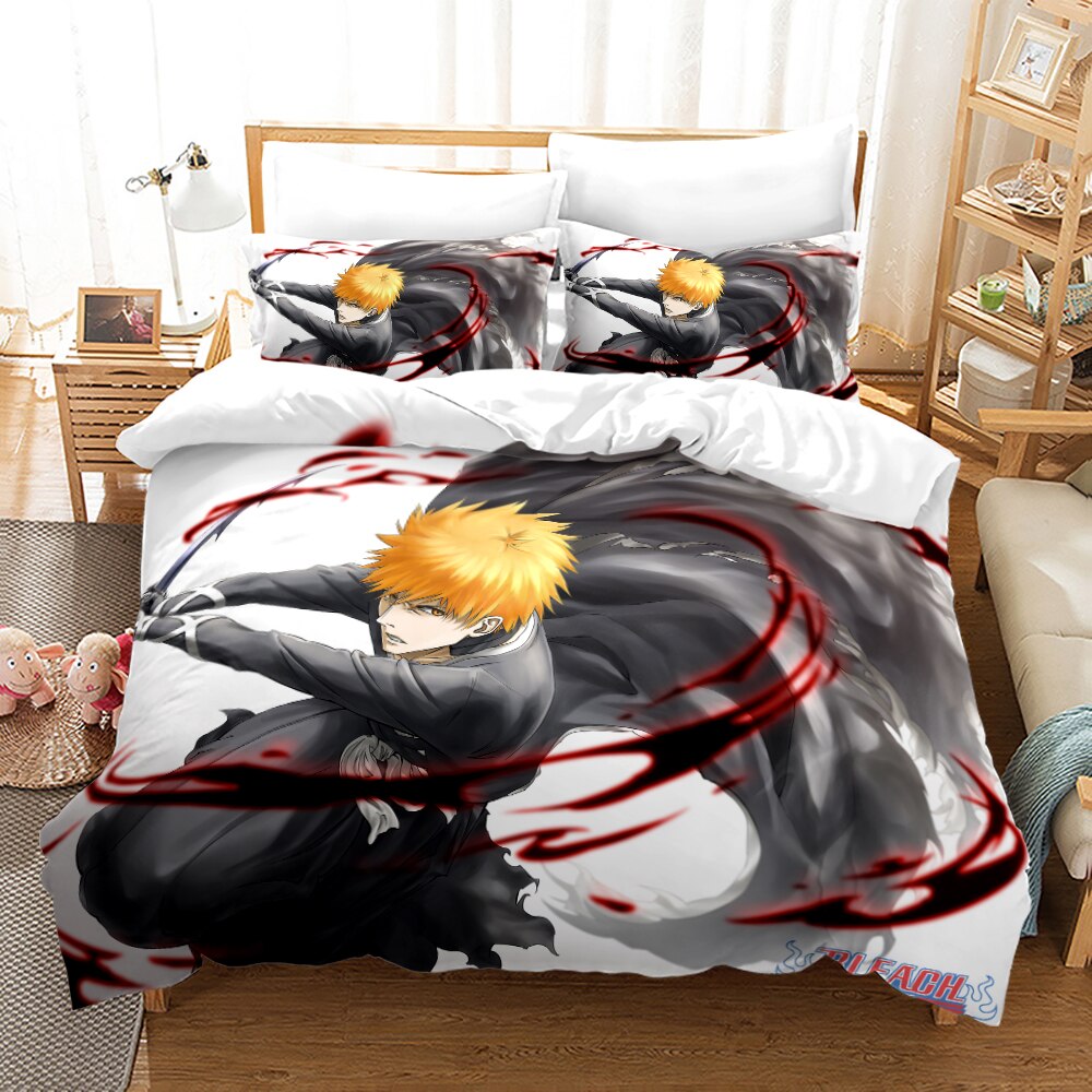 Capa De Edredom Bleach Ichigo Sangue Preto E Branco