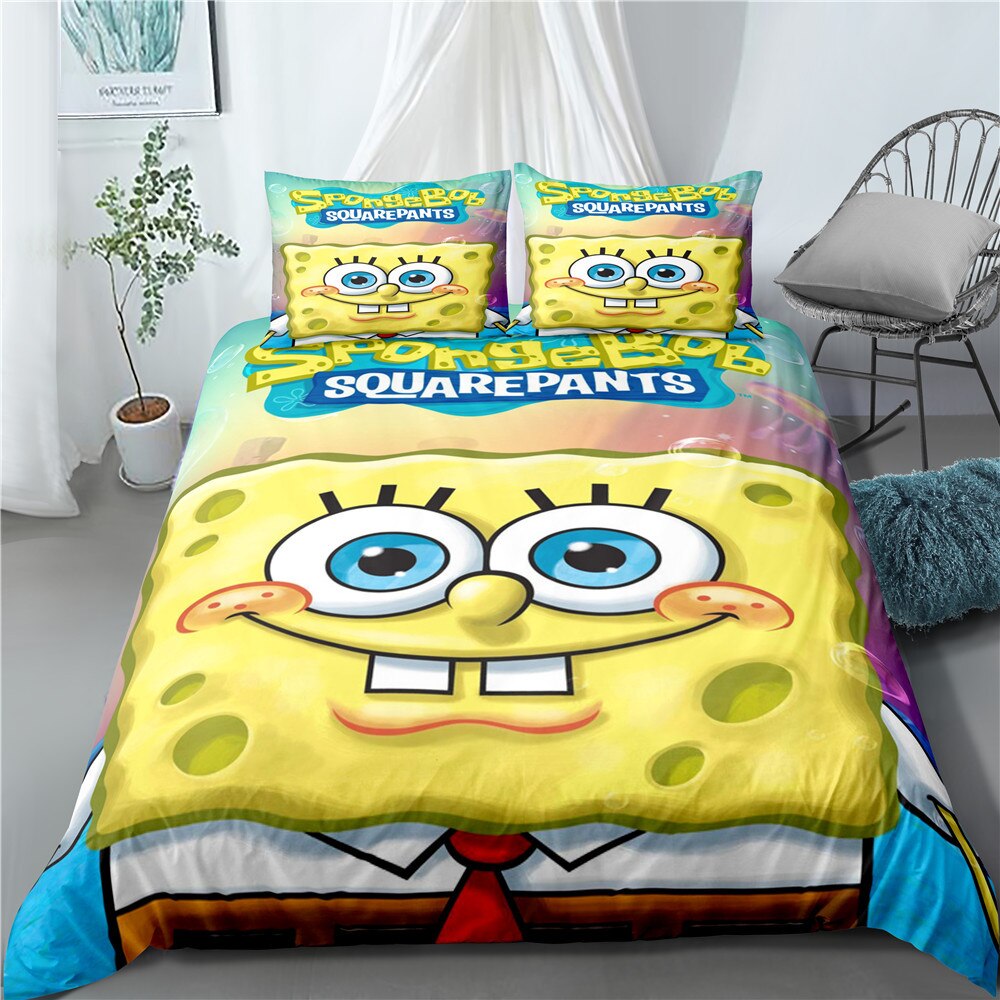 Capa De Edredom Bob Esponja Calça Quadrada