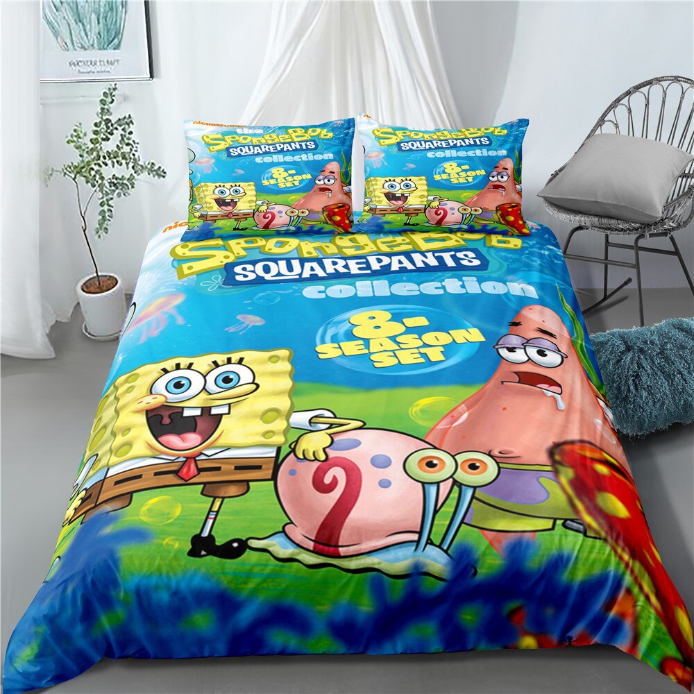 Bob Esponja Calça Quadrada Gary E Patrick Capa De Edredom