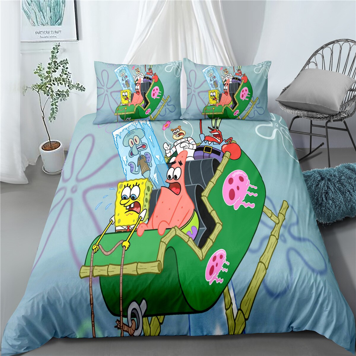 Capa De Edredom Bob Esponja Trenó