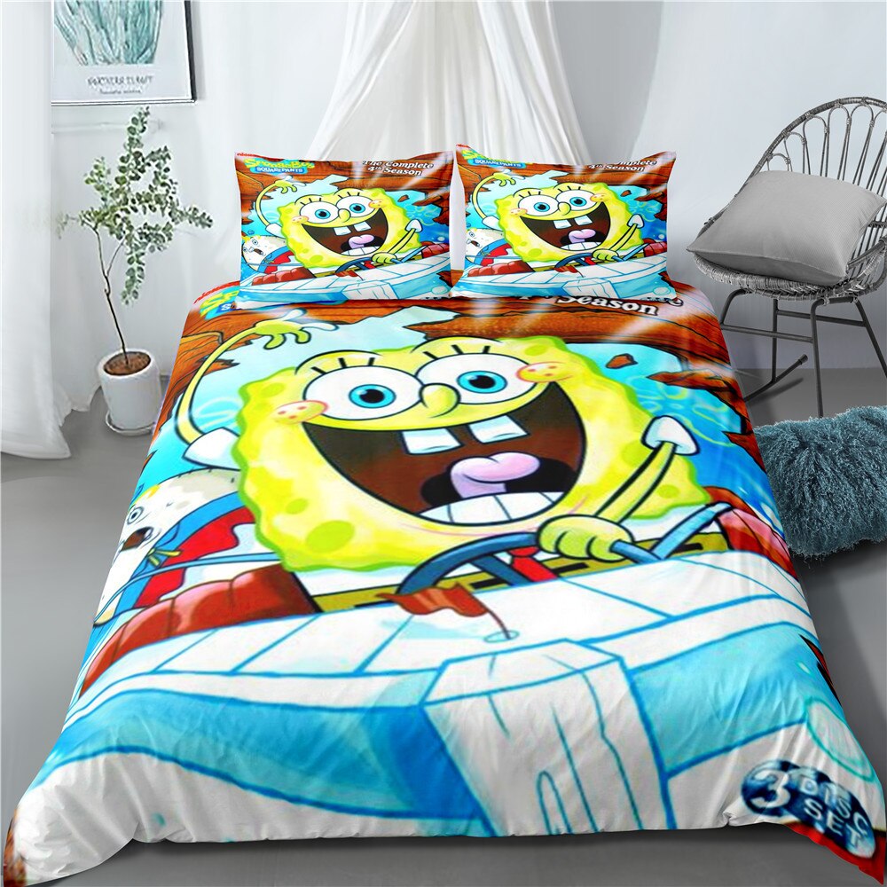 Capa De Edredon De Carro Bob Esponja Calça Quadrada