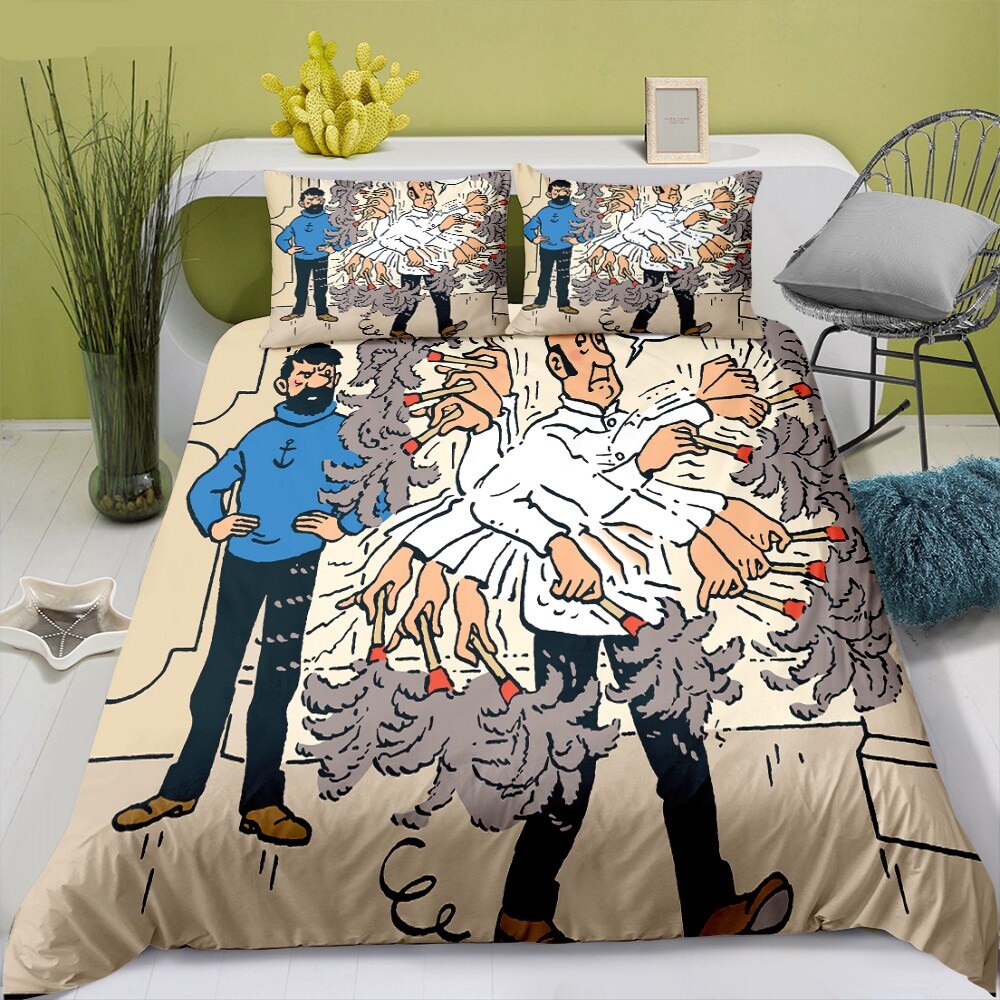 Capa De Edredom Capitão Haddock E Nestor