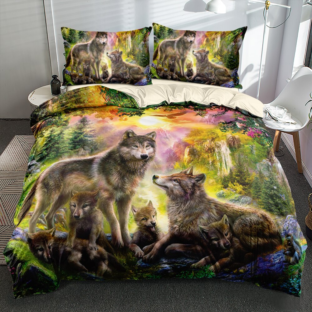 Capa De Edredom Família Lobo