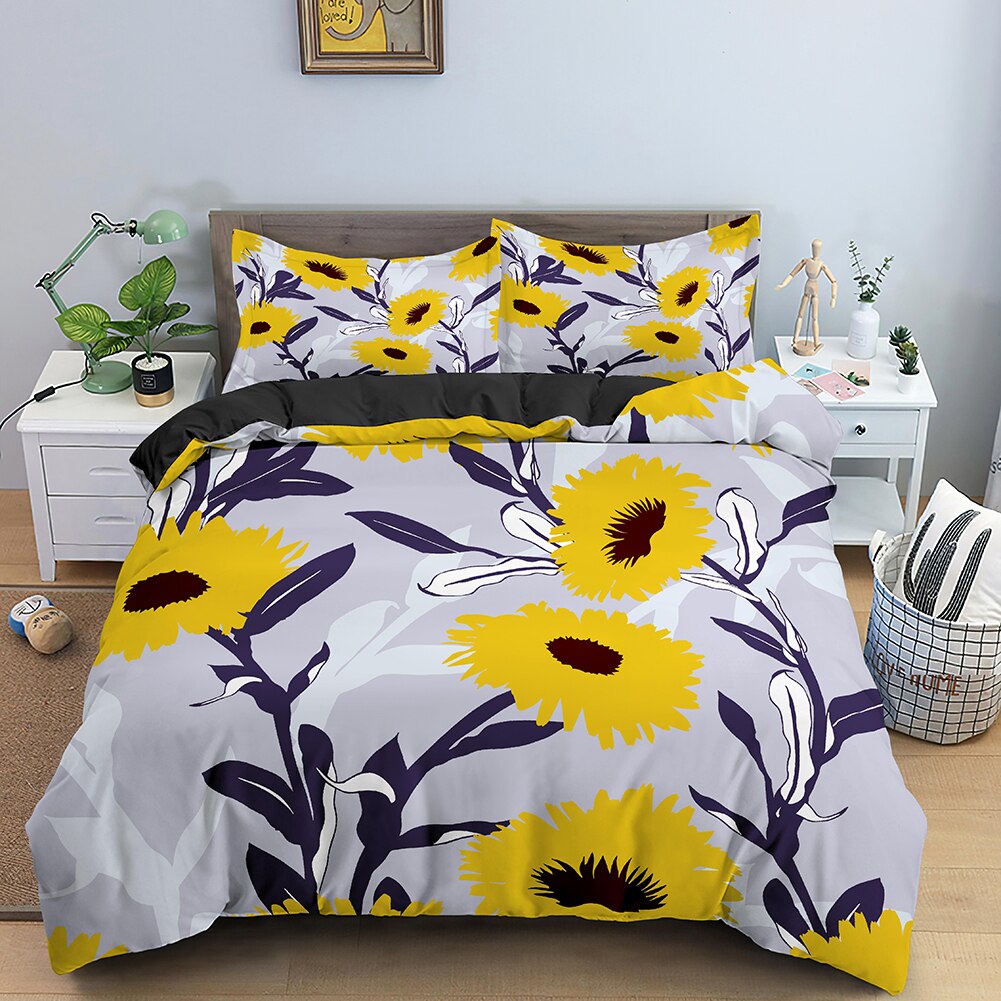 Capa De Edredon De Flores Amarelas