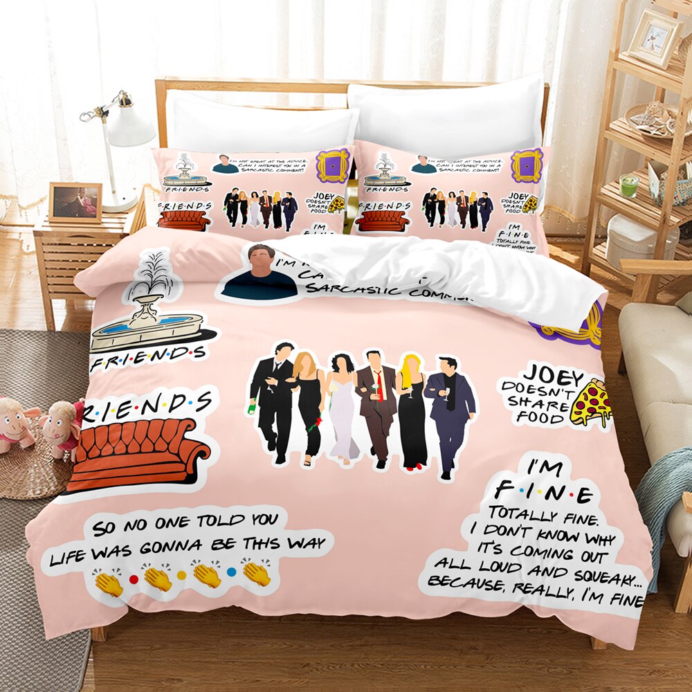 Capa De Edredom Friends Rosa