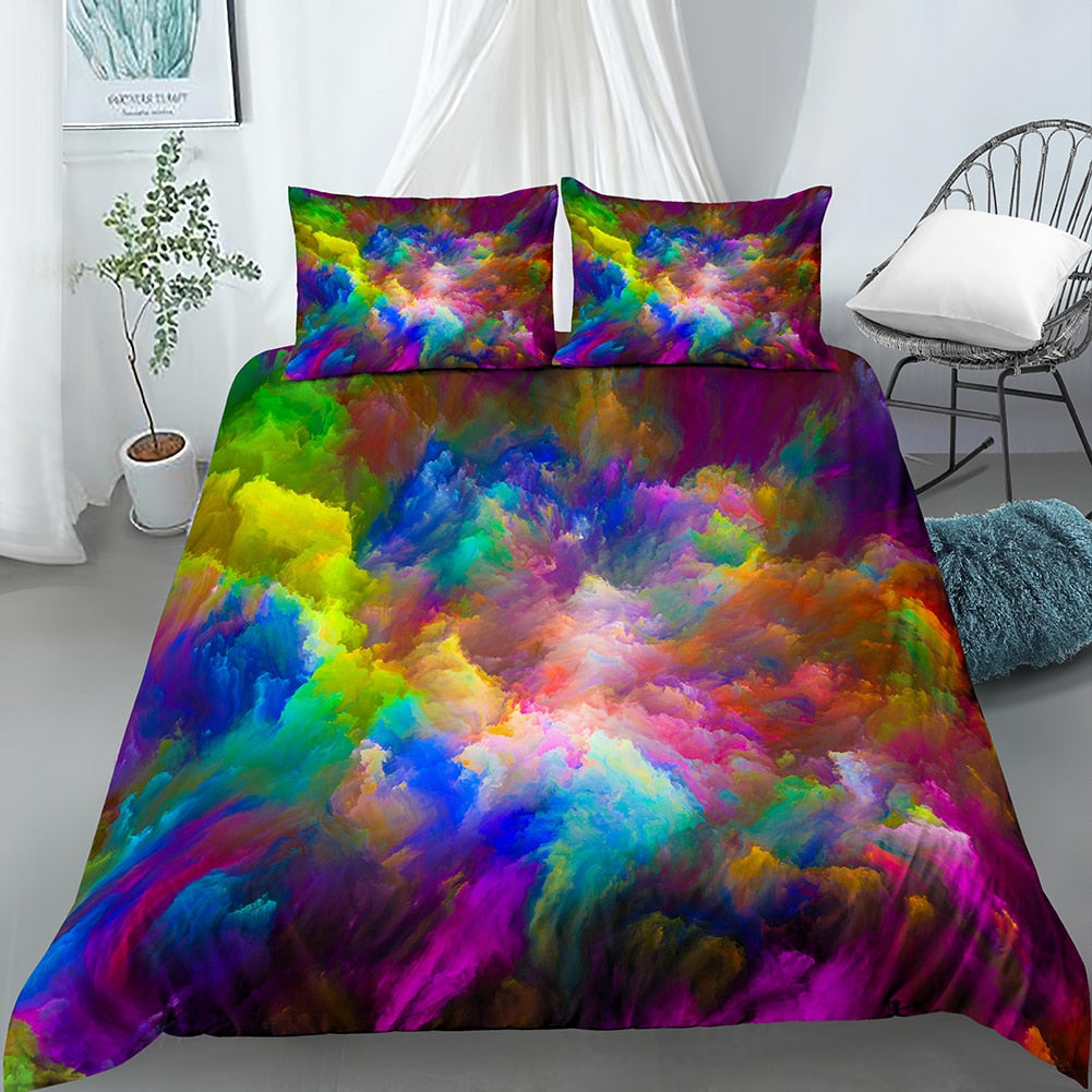 Capa De Edredon Fumaça Multicolorida
