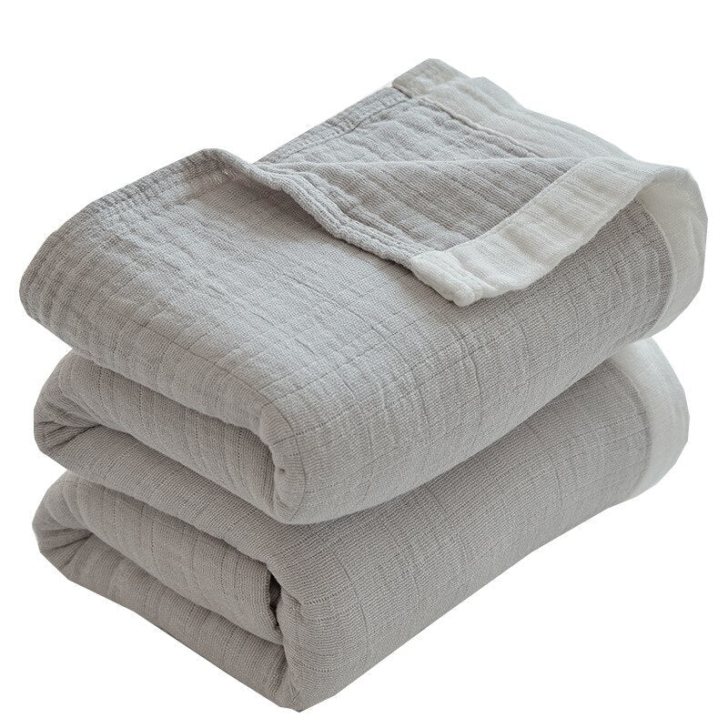 Capa De Edredom Gaze De Algodão Cinza Claro