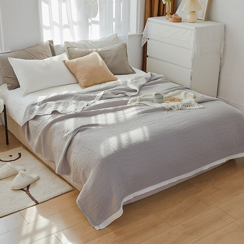 Capa De Edredom Gaze De Algodão Cinza Claro