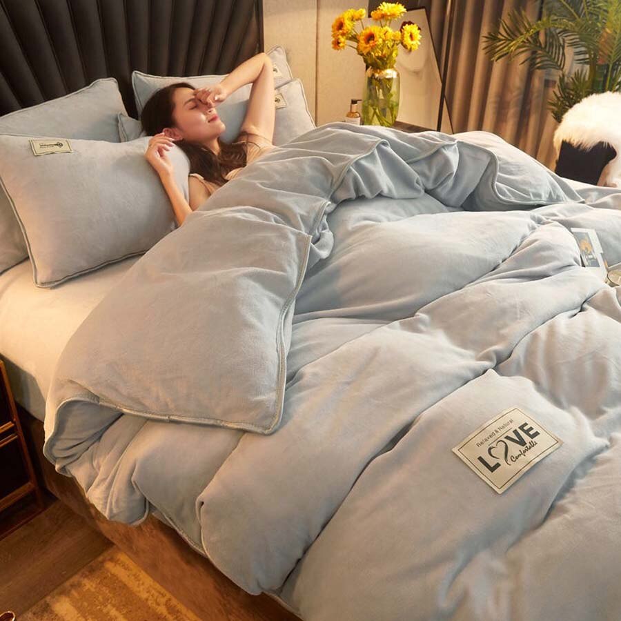 Capa De Edredom De Veludo Cinza
