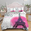 Capa De Edredom I Love Paris Torre Eiffel Rosa