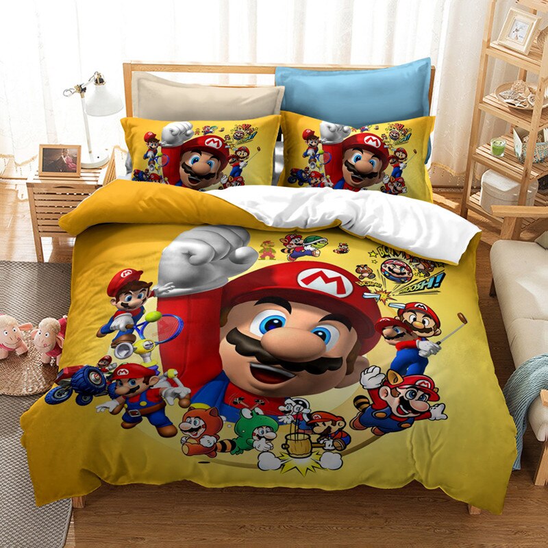 Capa De Edredom Amarela Mario