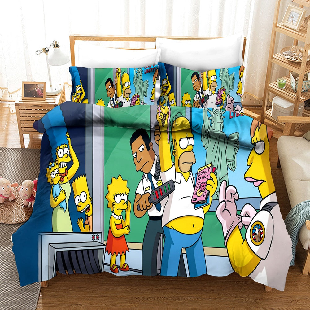 Capa De Edredom Os Simpsons No Aeroporto