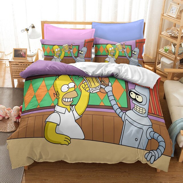 Capa De Edredon Os Simpsons Homer E Bender