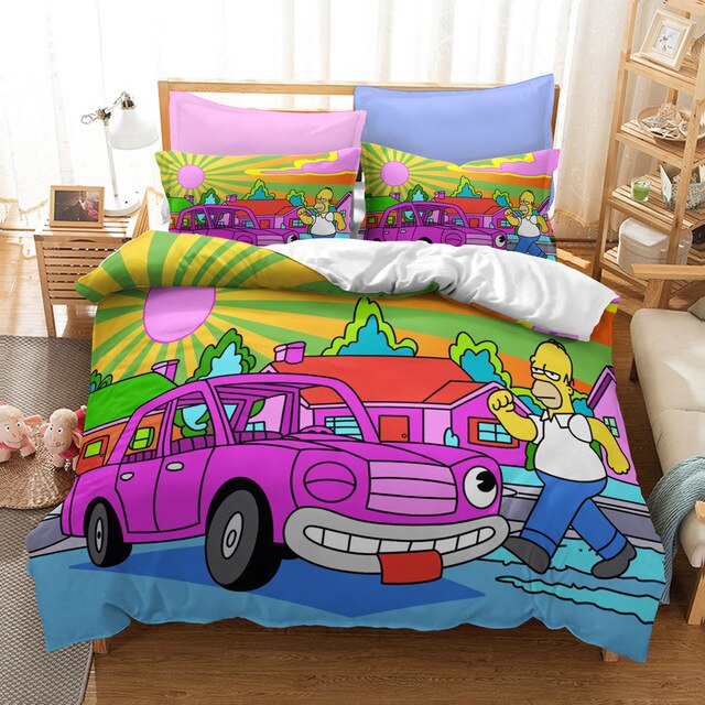 Capa De Edredom Os Simpsons Carro Roxo