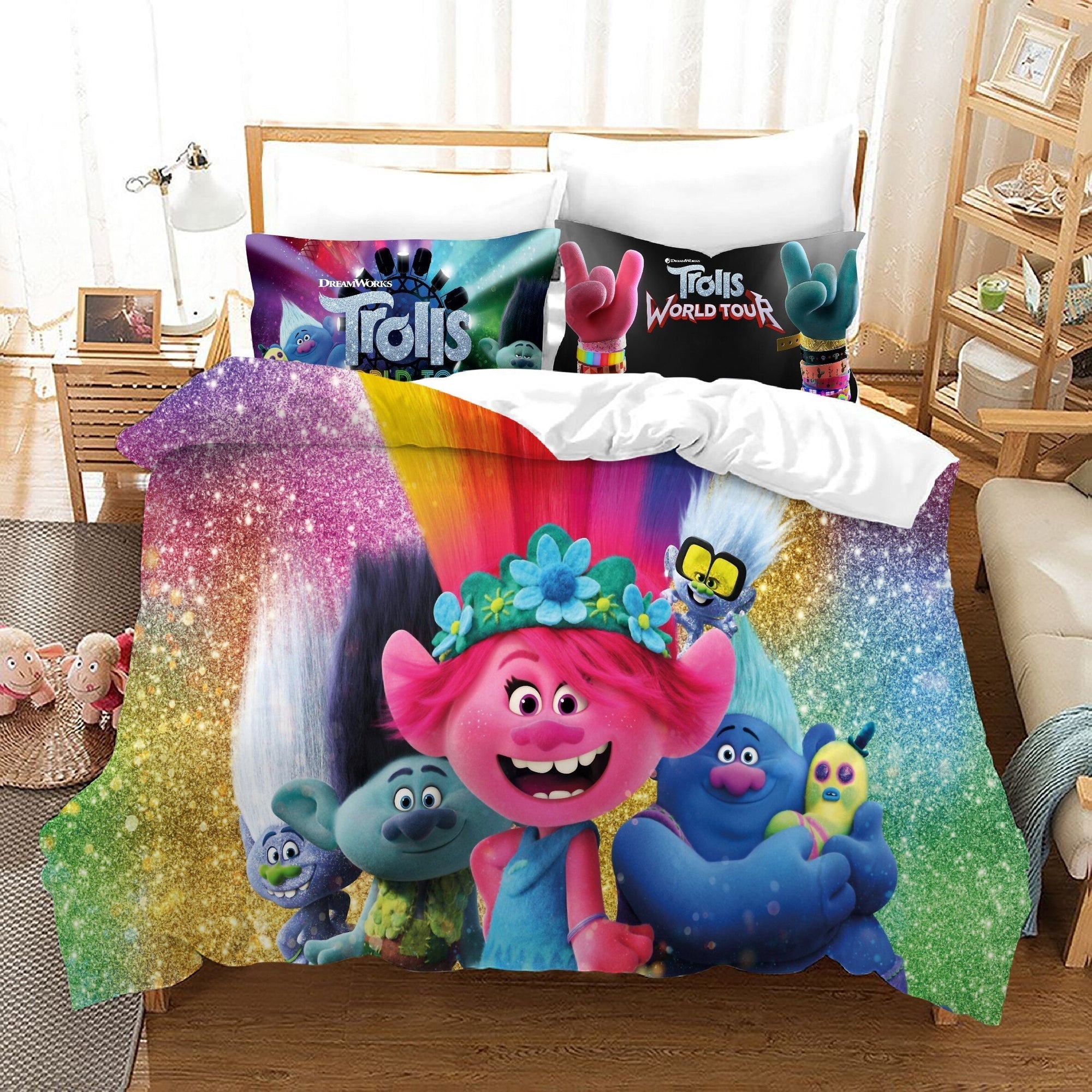Capa De Edredon Trolls Multicolorida