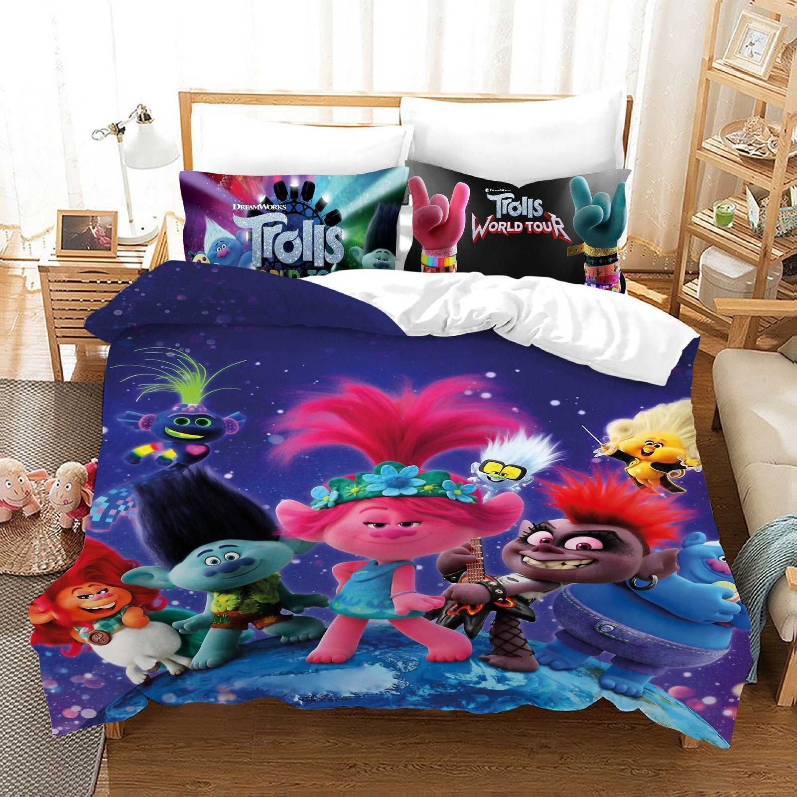 Capa De Edredon De Noite Trolls Poppy E Seus Amigos