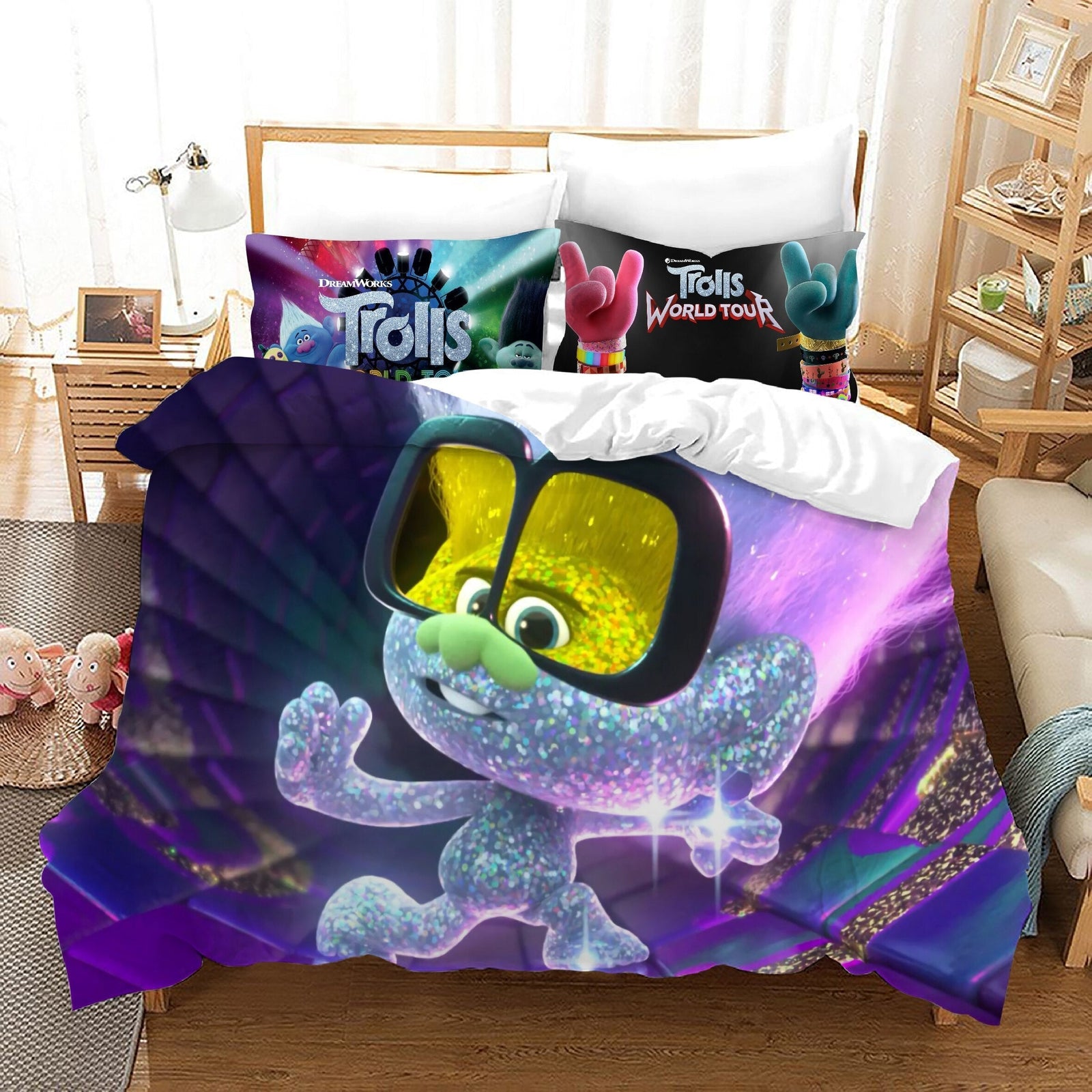 Capa De Edredon Trolls Rosa Brilhante