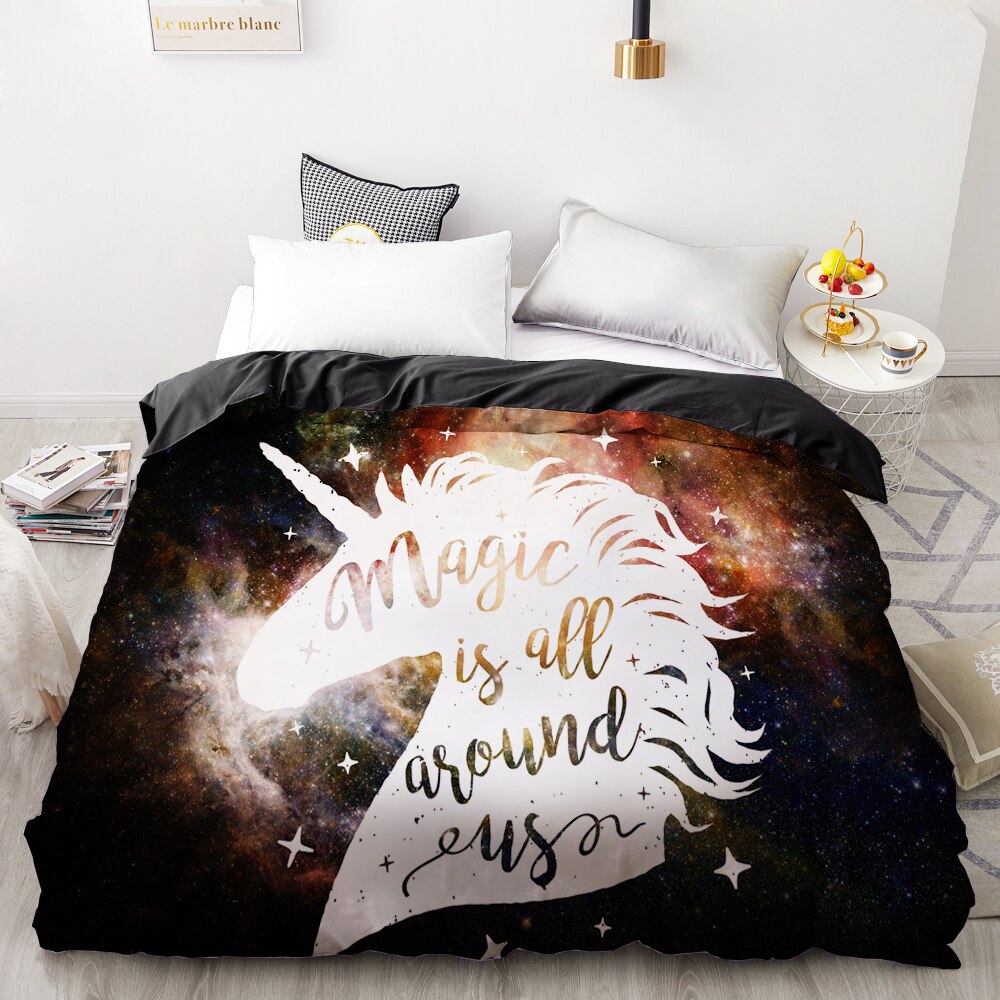 Capa De Edredon Unicórnio No Universo