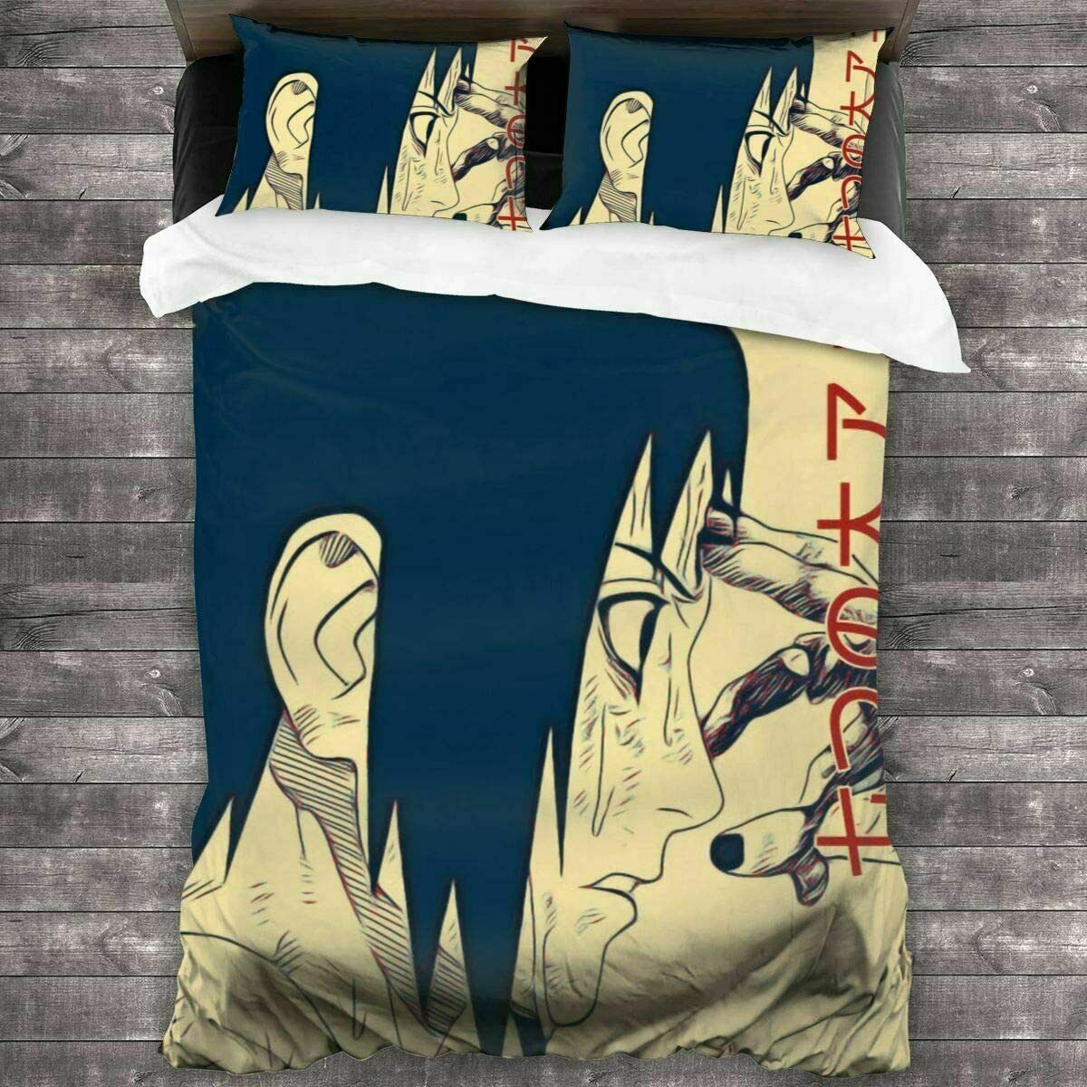 Capa De Edredom Branco E Azul Naruto Sasuke