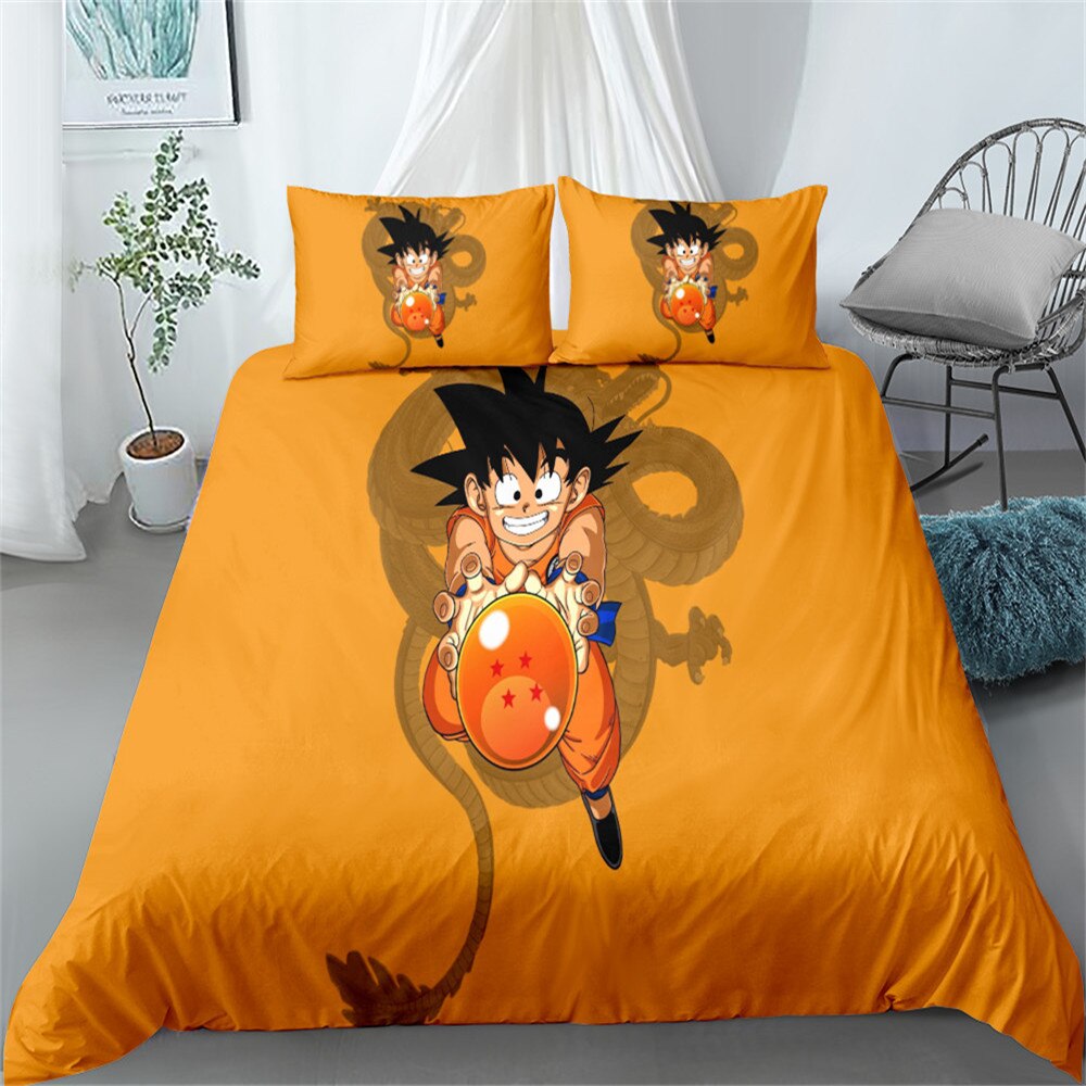 Dragon Ball Goku Capa De Edredom Laranja