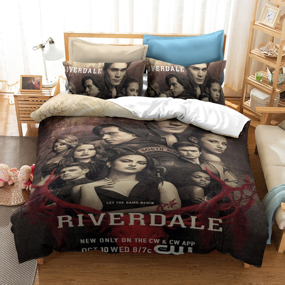 Capa De Edredom Vermelha E Cinza Riverdale