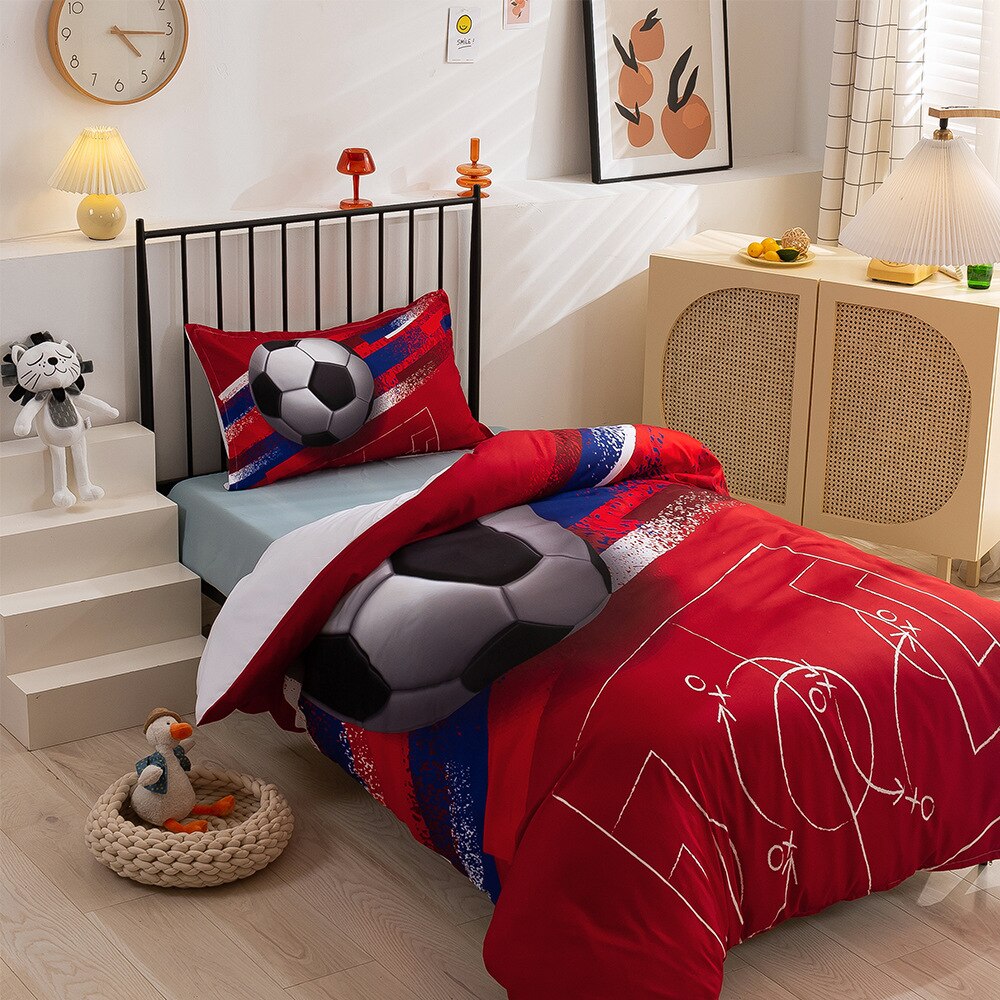 Capa De Edredom Vermelho Futebol