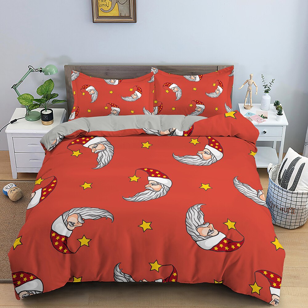 Capa De Edredom Vermelho Lua De Natal