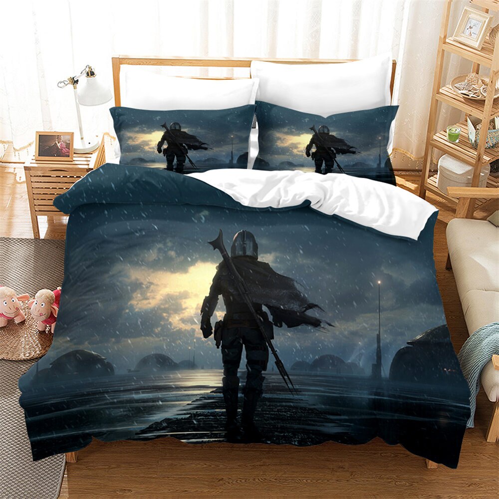 Capa De Edredom The Mandalorian In The Rain