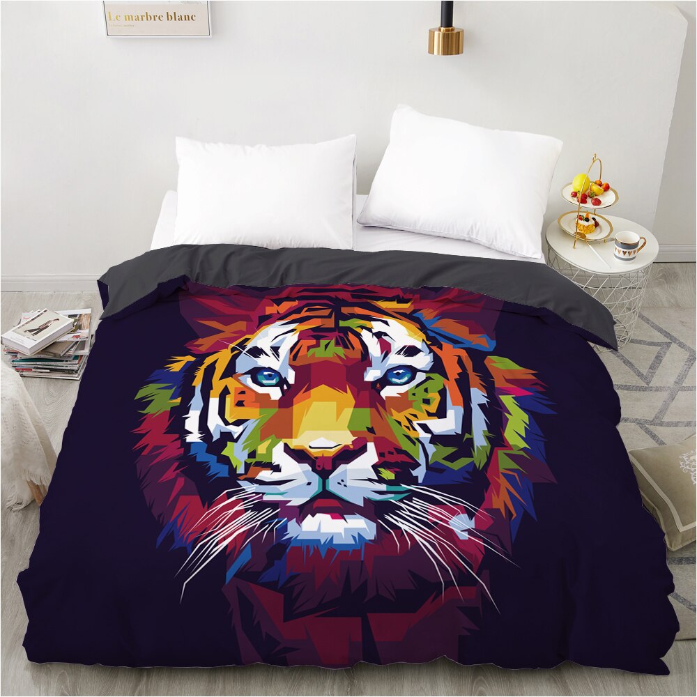 Capa De Edredom Tigre Multicolorida