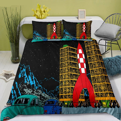 Capa De Edredom Tintin Objective Moon Rocket