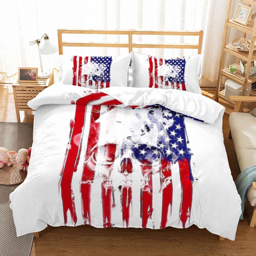 Capa De Edredom De Caveira Americana Vintage