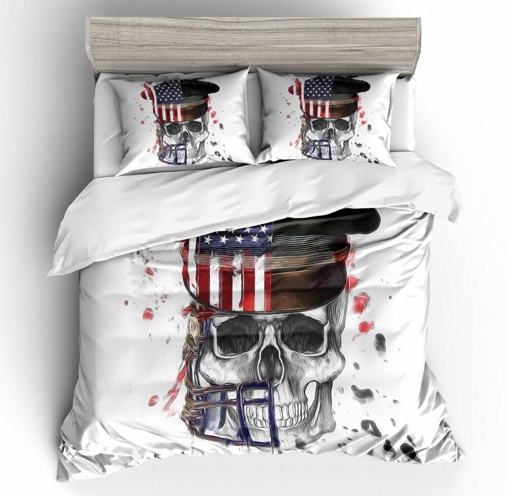 Capa De Edredom De Caveira Americana Vintage