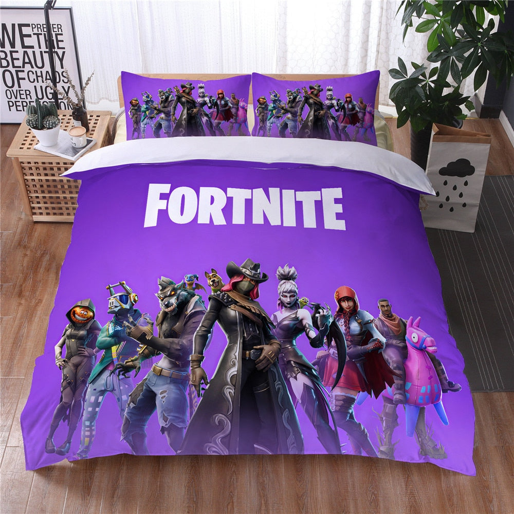 Capa De Edredom Roxa Personagens Do Fortnite